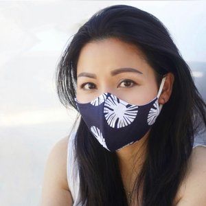 Handmade Blue Fan Face Mask